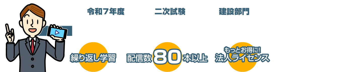 2021年度から配信開始！！　ご好評いただいております！　繰り返し学習　配信数80本以上　もっとお得に！法人ライセンス